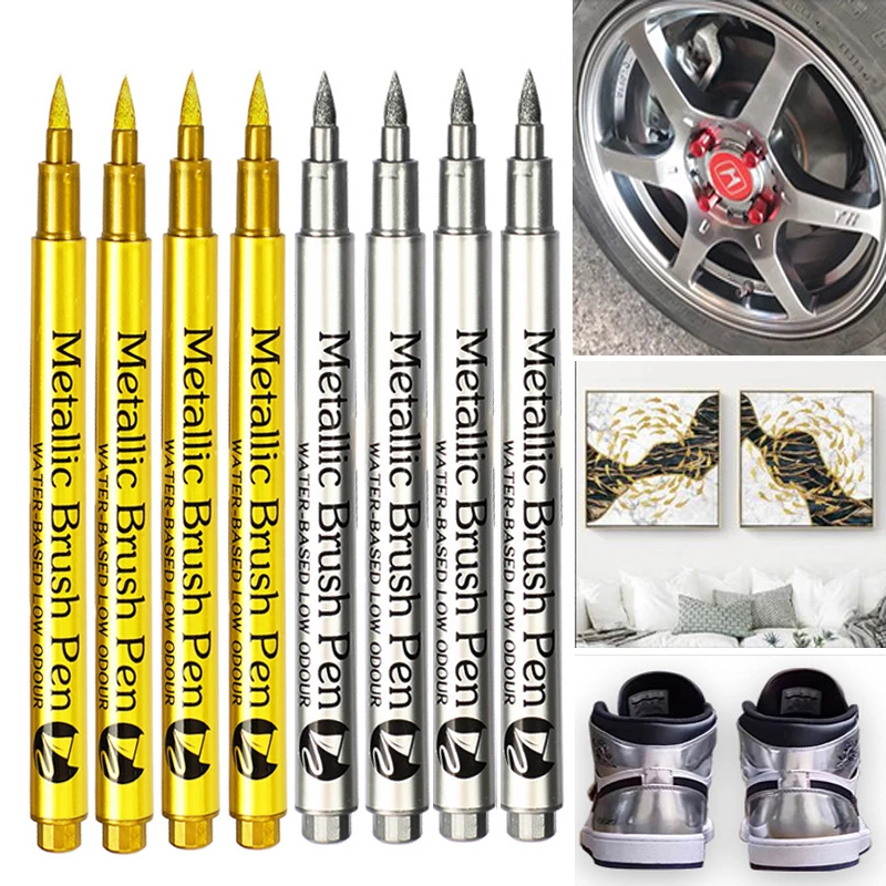 Whiteboard Marker Set - Metallic Marker Pen Set Gold Silver