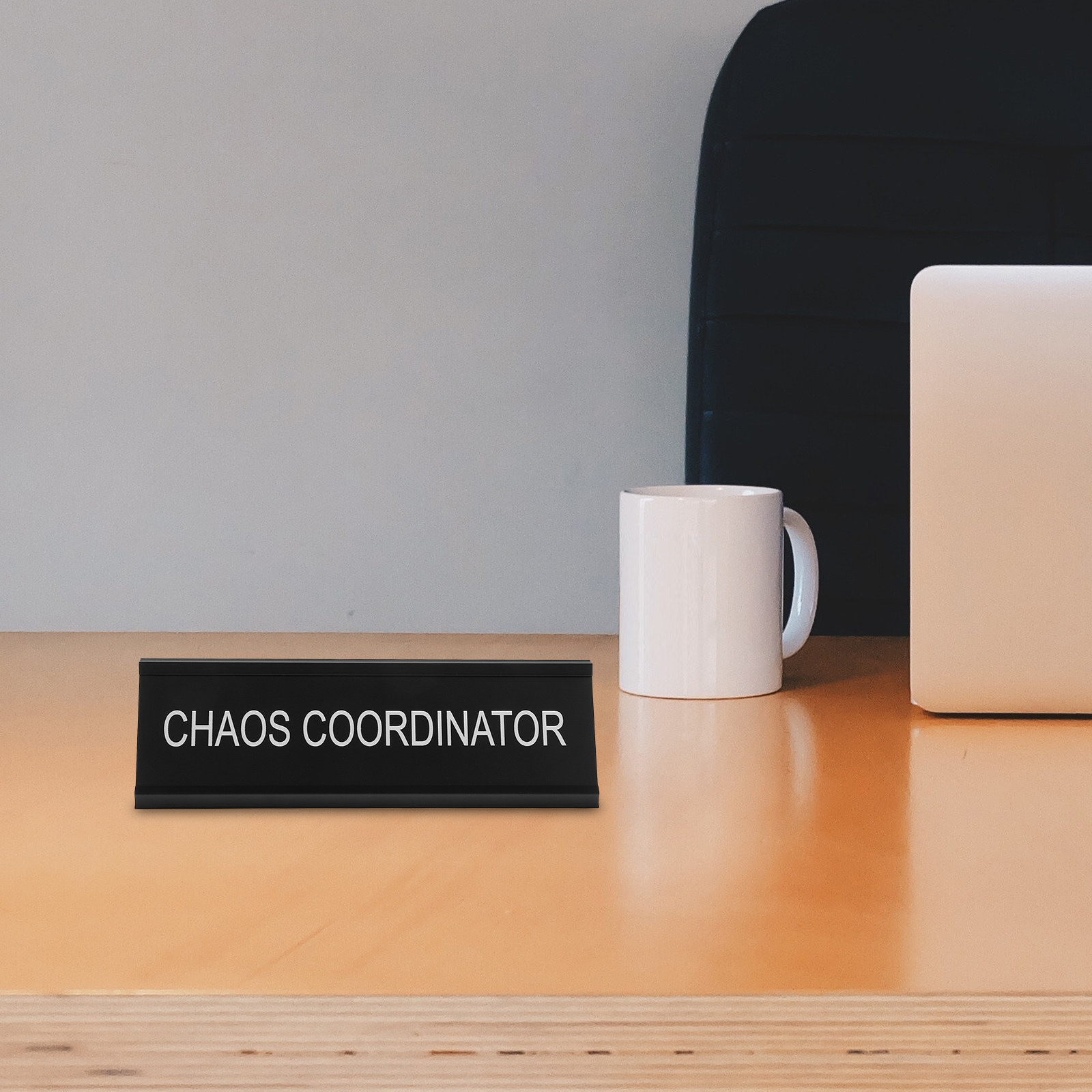 Desk Name Plate - L-Shaped Aluminum Alloy Desk Plate Chaos