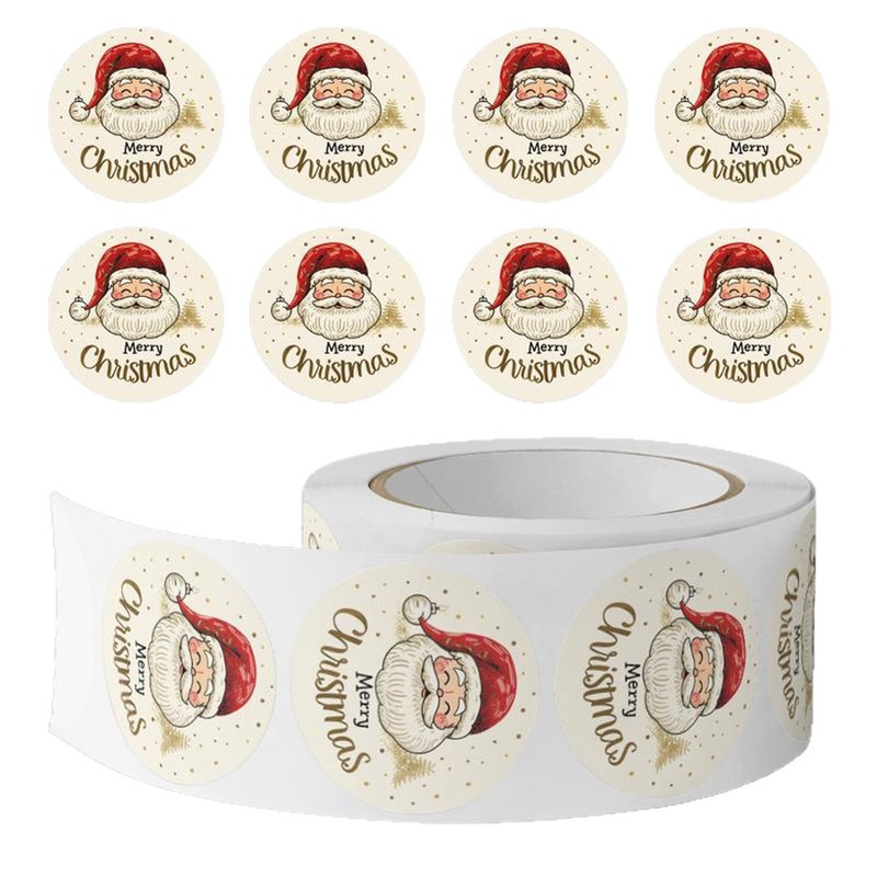 Sticker Label Roll - 500pcs/Roll Christmas Santa Claus Stickers Merry
