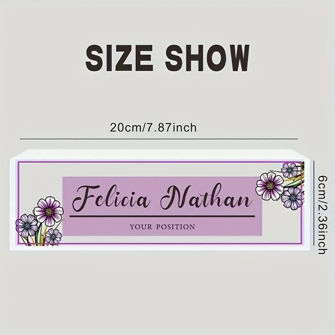 Pink‑Purple Floral Acrylic Des - Desk Name Plate 评论和价格