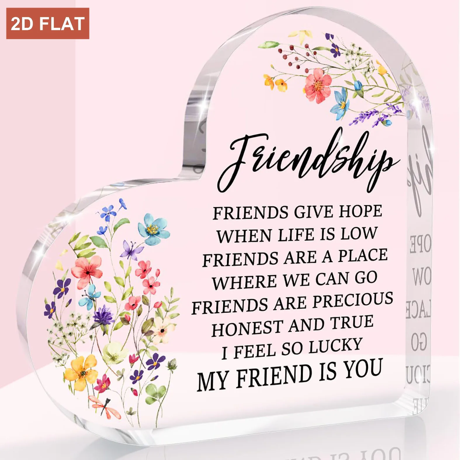 Heart-Shaped Acrylic Friendshi - Desk Name Plate 评论和价格