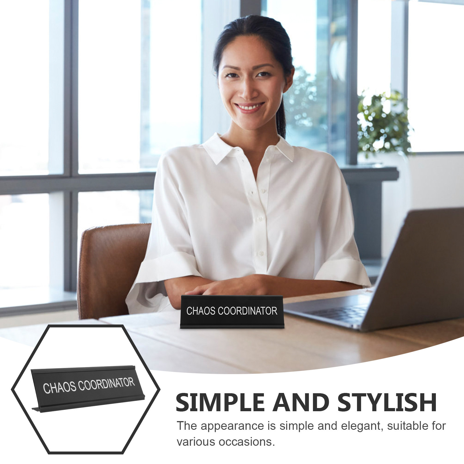 L-Shaped Aluminum Alloy Desk P - Desk Name Plate 评论和价格